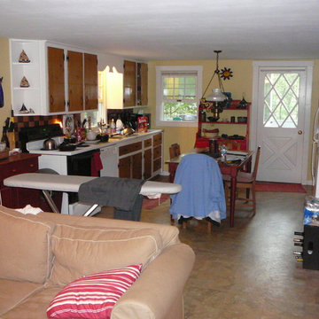 Before view of kitchen/dining from living room