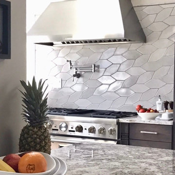 Behind-the-Stove Backsplash Tile in Picket Pattern