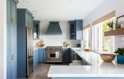 Before and After: Blue and Brass Refresh a Kitchen in Bel Air