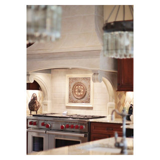 Bentwood Cast Stone Kitchen Range Hood - Traditional - Kitchen - Dallas -  by Old World Stoneworks