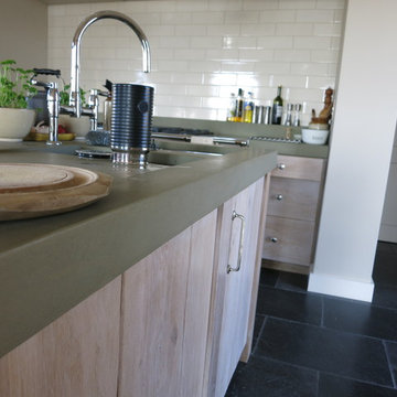 Beton Cire Kitchen Worksurfaces and Chimney breast