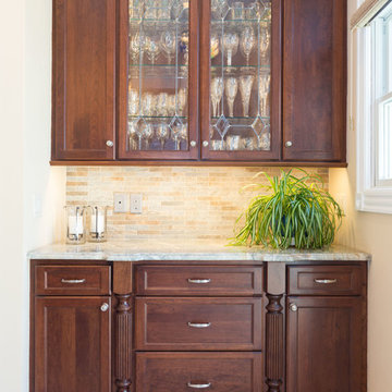 Beverage Station - Glass Paneled Wall Cabinets