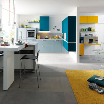 Biella Blue Grey Satin Schüller Kitchen