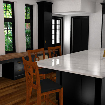 Black and Red Lacquered Kitchen