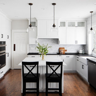 75 Beautiful White Kitchen With Granite Countertops ...