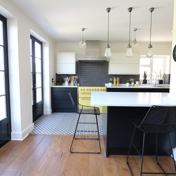Black and White Kitchen in a 1930s House Renovation