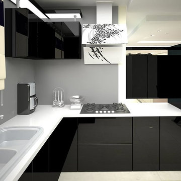 Black and White Kitchen