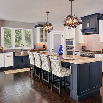Black and White Open Floor Plan Kitchen