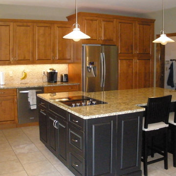 Black Island with Maple cabinets