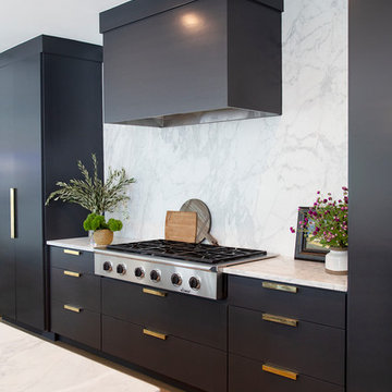 Black Kitchen Cabinets in Contemporary Home