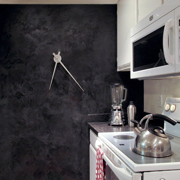 black kitchen wall