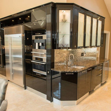 Black Lacquer Kitchen Cabinetry