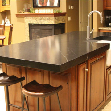 Black Mist Granite with a Leathered Finish