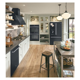Black Slate GE Cafe Kitchen - Contemporary - Kitchen - Detroit - by Big  Georges Home Appliance Mart | Houzz