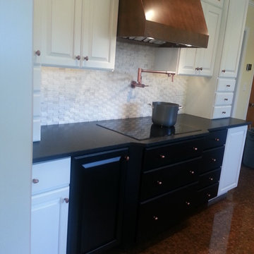 Black, white, and copper Kitchen remodel