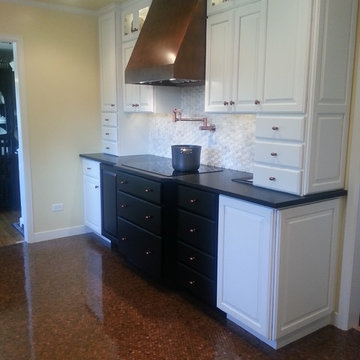 Black, white, and copper Kitchen remodel