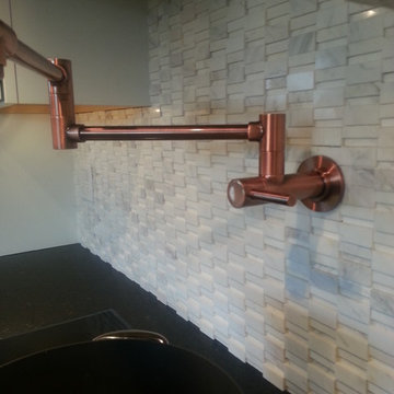 Black, white, and copper Kitchen remodel
