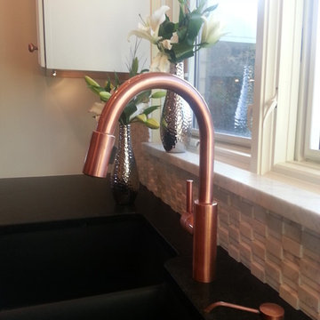 Black, white, and copper Kitchen remodel