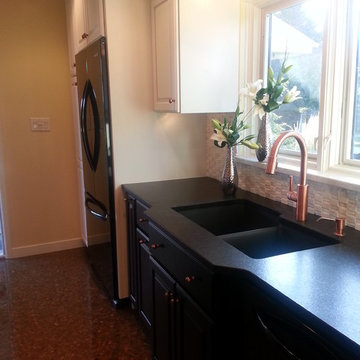 Black, white, and copper Kitchen remodel