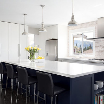Trendy kitchen photo in Vancouver with stainless steel appliances