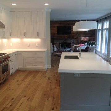 Blond floors/ white cabinets, kitchen