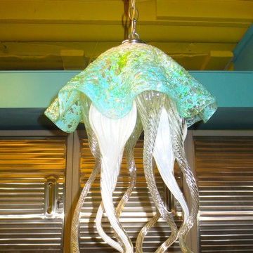 Blown Glass Lighting : Jellyfish Pendant Light