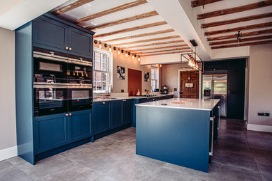 Blue & Copper Shaker Style Kitchen