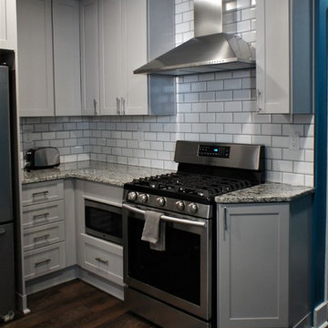 Blue and Gray Contemporary Kitchen