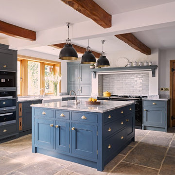 Blue and Grey Country Kitchen, Pantry and Scullery