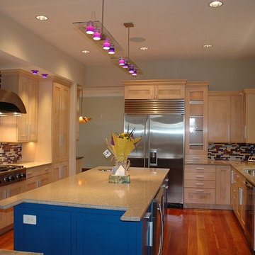 Blue and Maple Kitchen