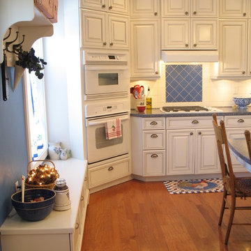 Blue and White Country Kitchen