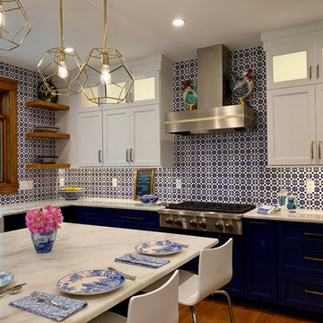 Blue and White Delightful Kitchen Remodel