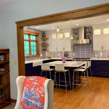 Blue and White Delightful Kitchen Remodel