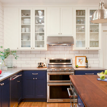 Blue and White Two-Toned Kitchen