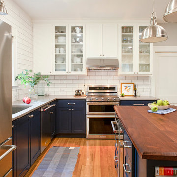 Blue and White Two-Toned Kitchen