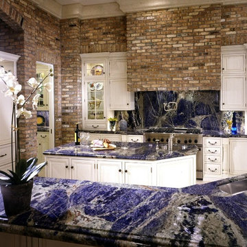 Blue Kitchen Counter