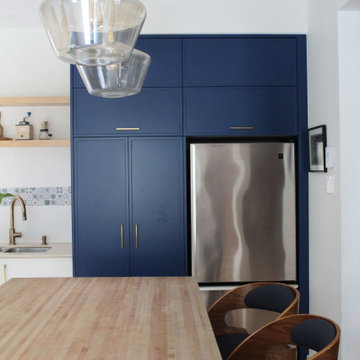 Blue kitchen in NDG