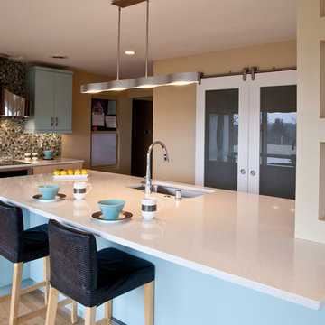 Blue Modern Contemporary Kitchen