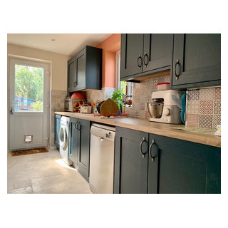 Antrim Painted in Farrow and Ball Pitch Blue - Eclectic - Kitchen