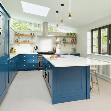 Blue Shaker Kitchen in Hitchin