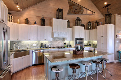 Example of a beach style kitchen design in Austin