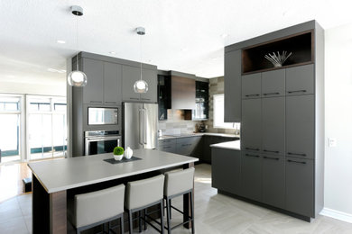 Example of a minimalist kitchen design in Ottawa