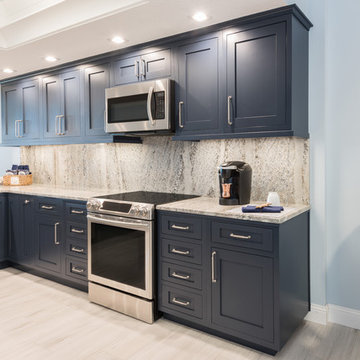 Bold and Navy Blue Kitchen