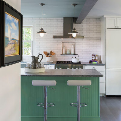 Small beach style kitchen photo in Providence
