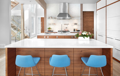 Kitchen With Double Islands Pleases a Baker and a Smoothie Maker