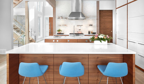 Kitchen With Double Islands Pleases a Baker and a Smoothie Maker