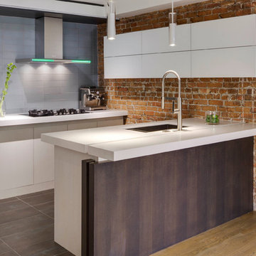 Boston, MA Contemporary Kitchen, Dining Table & Closet