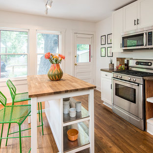 Mid-century modern kitchen pictures - 1960s kitchen photo in Austin