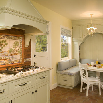 Breakfast nook with built in seating and storage