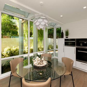 Breakfast nook with kitchen speciality appliance center